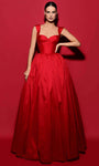 A-line Taffeta Corset Natural Waistline Hidden Back Zipper Floor Length Sweetheart Evening Dress