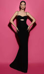 Crepe Sweetheart Sheath Empire Waistline Beaded Cutout Open-Back Fall Sleeveless Sheath Dress/Evening Dress with a Brush/Sweep Train