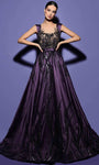 Sophisticated A-line Sleeveless Floor Length Sequined Illusion Natural Waistline Prom Dress With a Bow(s)