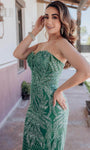 Strapless Corset Natural Waistline Sweetheart Tulle Beaded Back Zipper Floor Length Mermaid Prom Dress with a Brush/Sweep Train