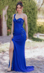 Sophisticated Slit Beaded Natural Waistline One Shoulder Sleeveless Sheath Sweetheart Sheath Dress/Prom Dress