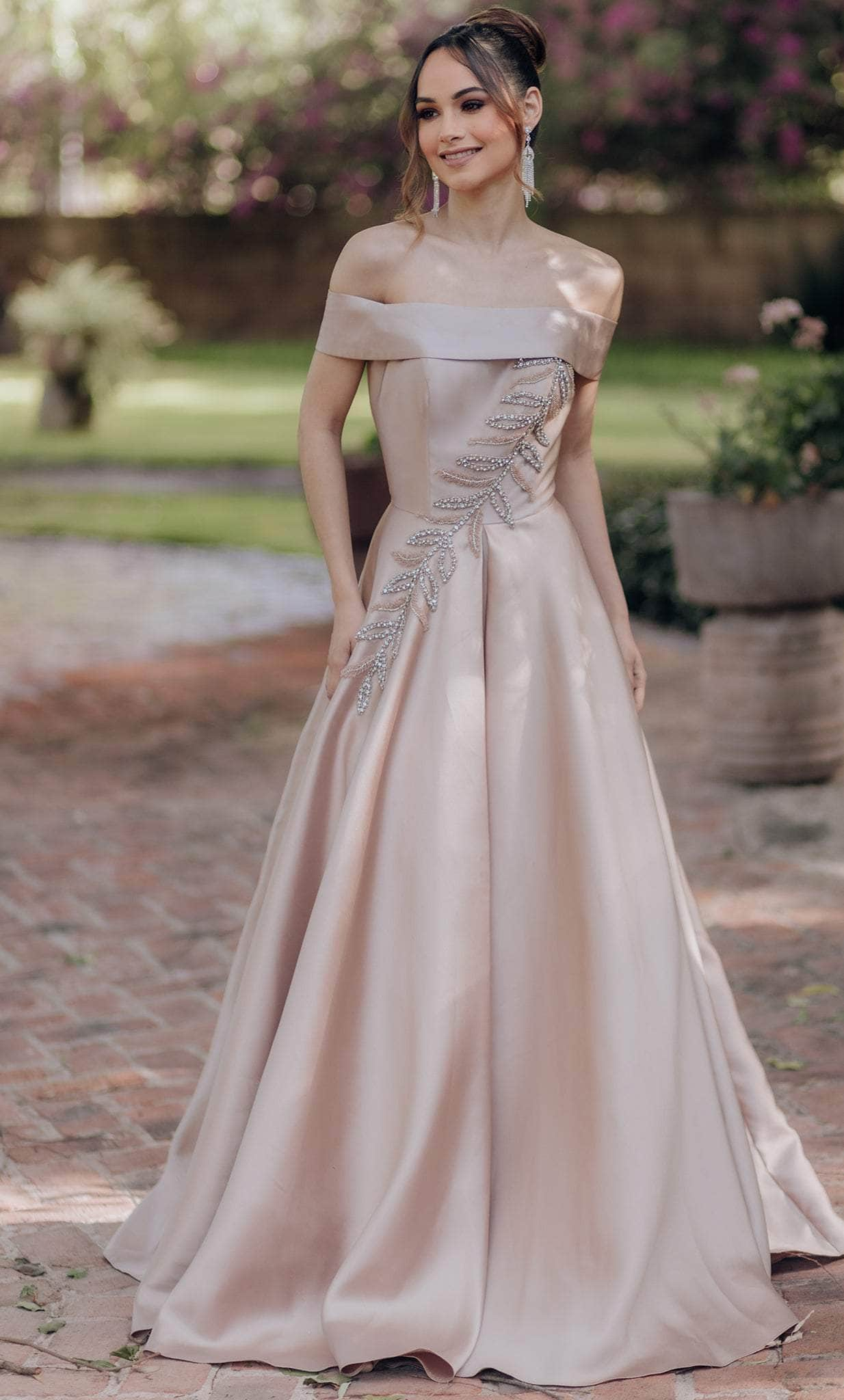 Terani Couture 232M1512 - Off-Shoulder Embellished Ballgown
