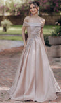 Sophisticated Straight Neck Asymmetric Fitted Pleated Off the Shoulder Floor Length Natural Waistline Dress