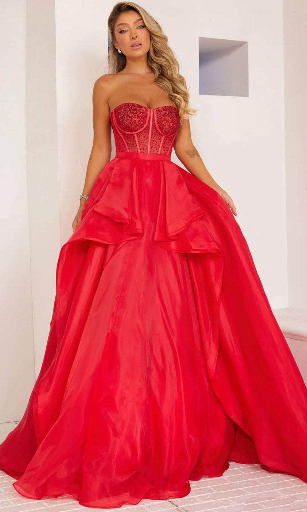 Terani Couture 241P2209 - Embellished Heat Set Stone Sweetheart Neckline Ballgown
