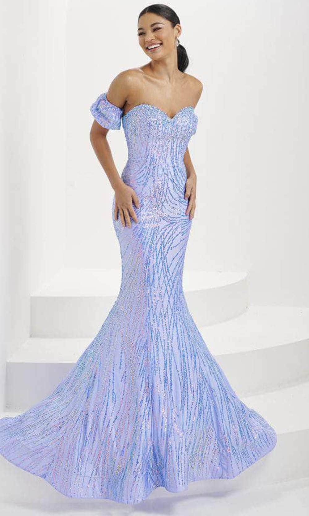 Tiffany Designs 16071 - Sweetheart Swirl Beaded Prom Gown
