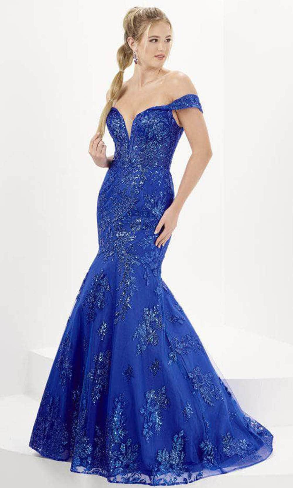 Tiffany Designs 16080 - Off Shoulder Mermaid Evening Gown
