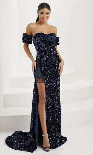 Strapless Corset Natural Waistline Puff Sleeves Sleeves Mesh Illusion Beaded Sequined Lace-Up Slit Sheath Sweetheart Fall Sheath Dress/Evening Dress with a Brush/Sweep Train