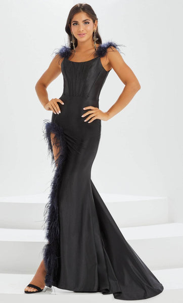 Sheath Stretchy Back Zipper Slit Open-Back Jersey Sleeveless Corset Natural Waistline Sheath Dress/Evening Dress/Prom Dress with a Brush/Sweep Train