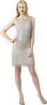 A-line Jeweled Sequined Mesh Natural Waistline Sleeveless Short Jeweled Neck Dress