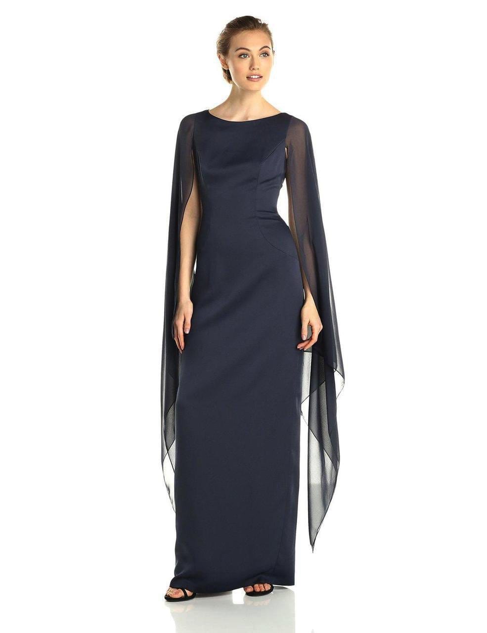 Adrianna Papell - 81917310 Fitted Bateau Dress with Cape