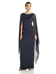 Sophisticated Floor Length Bateau Neck Natural Waistline Slit Back Zipper Fitted Sheath Sheath Dress/Evening Dress