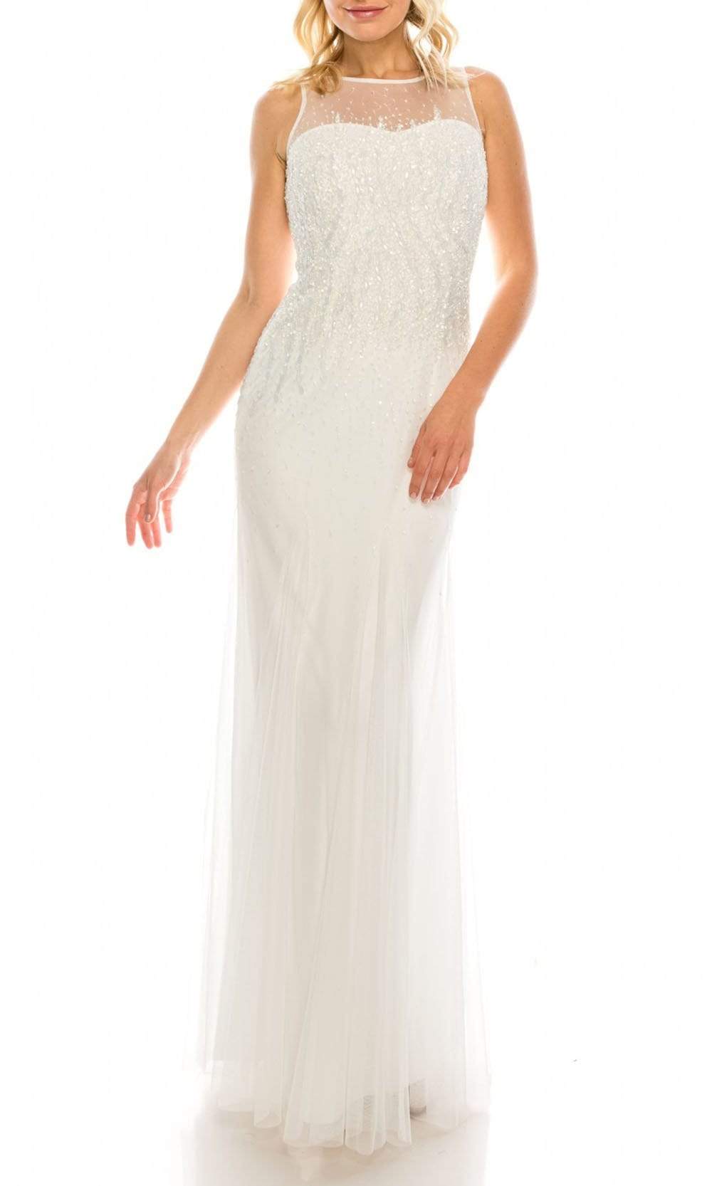 Adrianna Papell - 91892190 Beaded Illusion Neck Dress
