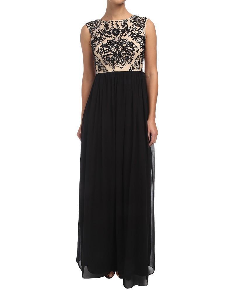 Adrianna Papell - 91899340 Beaded Cap Sleeves Chiffon Dress
