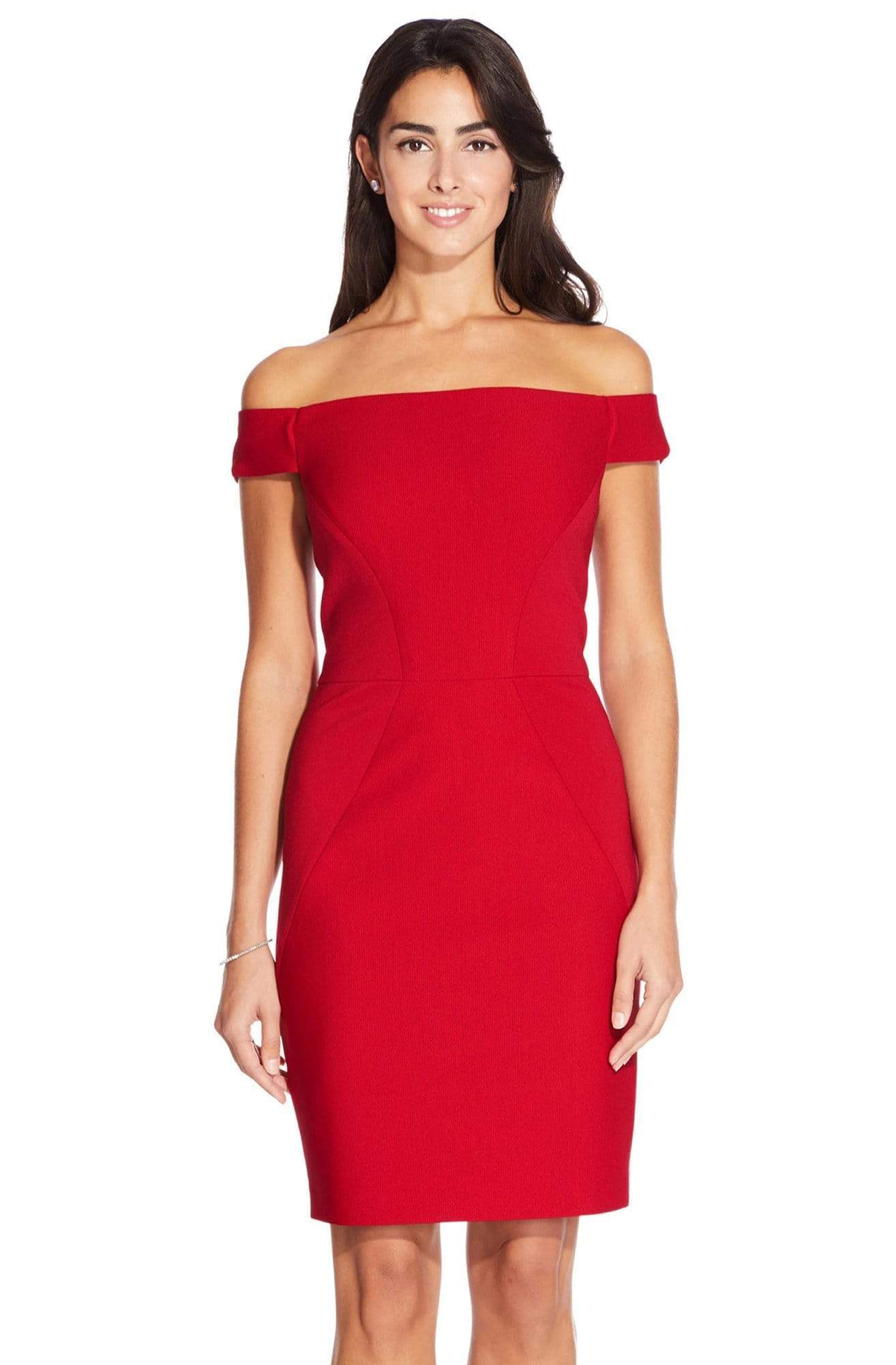 Adrianna Papell - AP1D102854 Off Shoulder Fitted Cocktail Dress