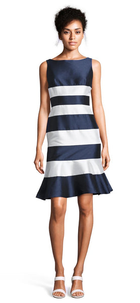 V Back Back Zipper Striped Print Short 2015 Bateau Neck Sheath Natural Waistline Sleeveless Bodycon Dress/Sheath Dress