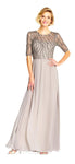Sophisticated A-line Jeweled Neck Jeweled Beaded Back Zipper Mesh Illusion Sheer Sequined Natural Waistline Floor Length Evening Dress