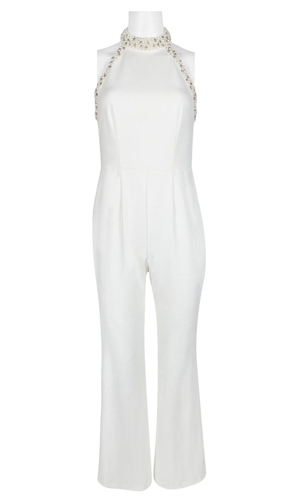 Adrianna Papell - AP1E204372 Pearl Beaded High Halter Jumpsuit
