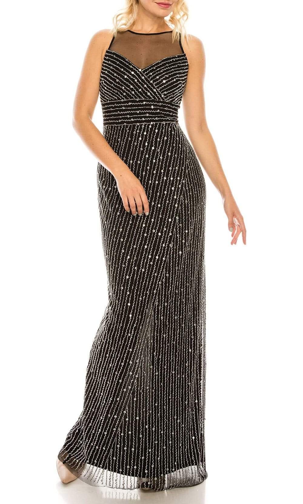 Adrianna Papell - AP1E205824 Illusion Bateau Fitted Evening Dress
