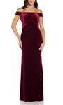 Off the Shoulder Sheath Open-Back Fitted Pleated Back Zipper Floor Length Natural Waistline Sheath Dress/Evening Dress