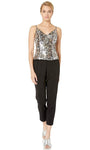 Ap1e206282 Sequined Animal Print Top Jumpsuit