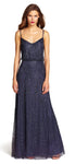 Sophisticated V-neck Floor Length Notched Collar Beaded Mesh Open-Back Sheath Elasticized Natural Waistline Sheath Dress