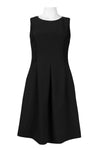 A-line Scoop Neck Sleeveless Crepe Back Zipper Pleated Fitted Natural Waistline Cocktail Short Dress