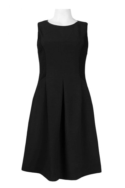 A-line Scoop Neck Natural Waistline Fitted Back Zipper Pleated Sleeveless Cocktail Short Crepe Dress