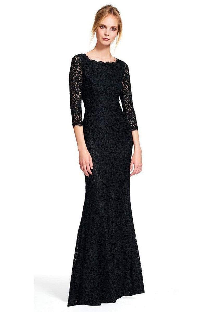 Adrianna Papell - Long Sleeves Lace Long Dress 91879130
