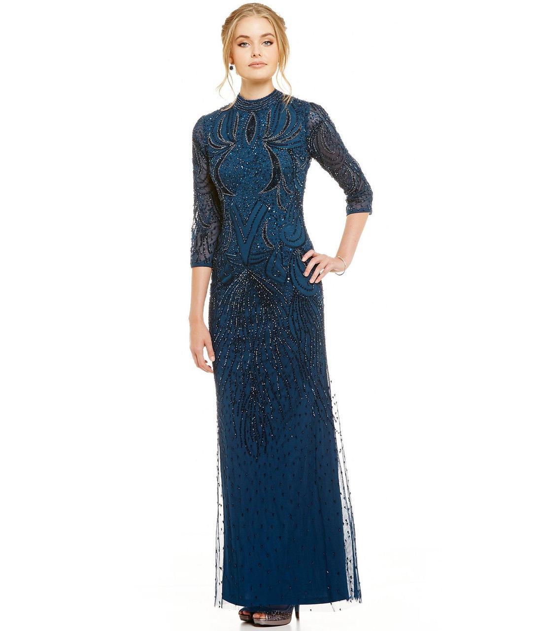 Adrianna Papell - Quarter Length Sleeves Long Dress AP1E200282
