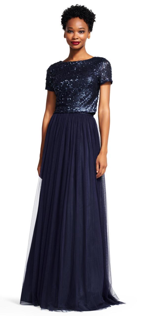  Adrianna Papell-Special Occasion Dress-COLOR-Navy