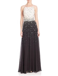 A-line Spaghetti Strap 2011 Chiffon Floor Length Keyhole Beaded Halter Natural Waistline Evening Dress