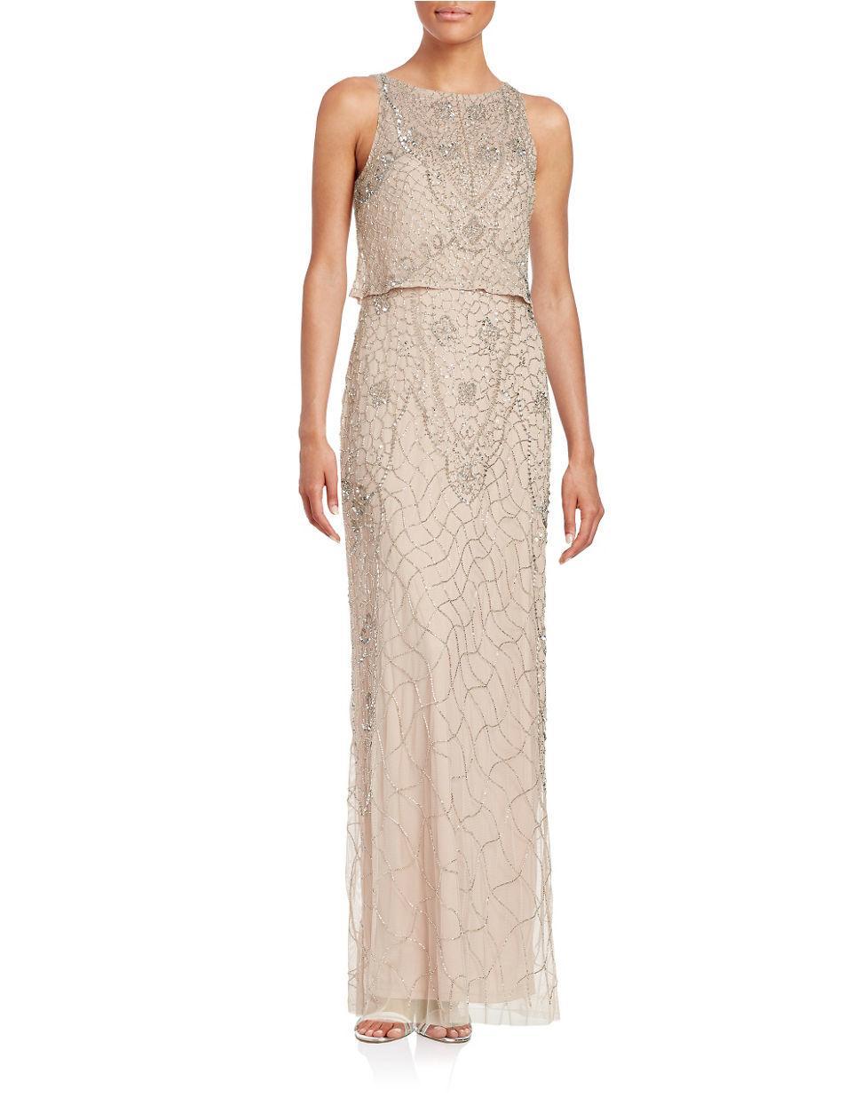 Aidan Mattox - Embellished Bateau Neck Dress 54468710
