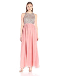 A-line Chiffon Sequined Ruched Natural Waistline Halter Dress