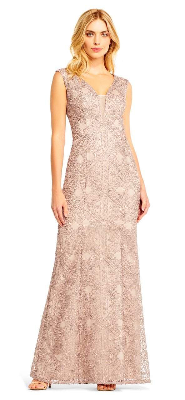 Aidan Mattox - MD1E201403 Sleeveless Soutache Embroidered Gown
