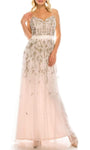 A-line Beaded Flowy Sweetheart Sleeveless Spaghetti Strap Chiffon Dress by Aidan By Aidan Mattox