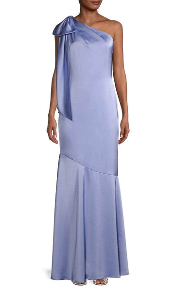 Sophisticated Natural Waistline Off the Shoulder One Shoulder Sleeveless Draped Open-Back Hidden Back Zipper Floor Length Mermaid Evening Dress With a Bow(s)
