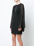 Jeweled Neck Plunging Neck 2013 Bell Long Sleeves Cocktail Short Natural Waistline Keyhole Back Zipper Jeweled Fitted Sheer Sheath Sheath Dress/Party Dress