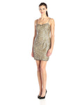 Sheath Sweetheart Natural Waistline General Print Sequined Mesh Sleeveless Spaghetti Strap Polyester Short Sheath Dress