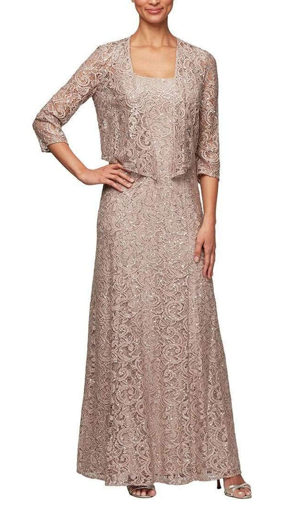 Alex Evenings - 1122012 Embroidered Lace A-line Dress