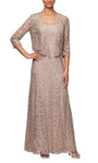 A-line Square Neck 2012 Floor Length Back Zipper Embroidered Lace Natural Waistline Sleeveless Dress