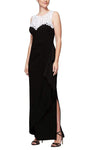 Sophisticated Natural Waistline Sleeveless Ruched Back Zipper Jeweled Neck Sheath Floor Length Sheath Dress