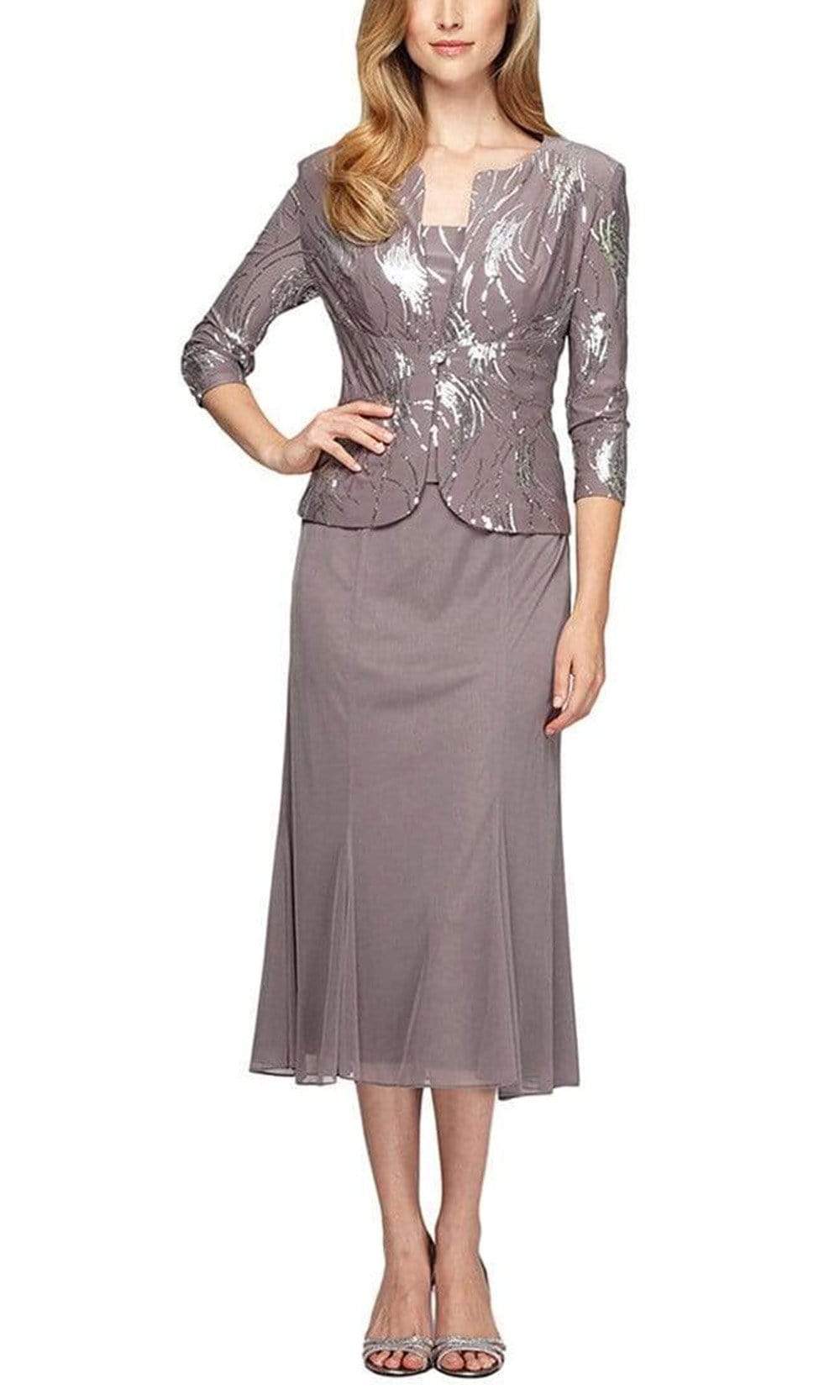 Alex Evenings - 196267 Chiffon Dress with Sequin Embellished Jacket
