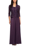 A-line Scalloped Trim Sheer Sequined Embroidered Open-Back Natural Waistline Square Neck Sleeveless Evening Dress