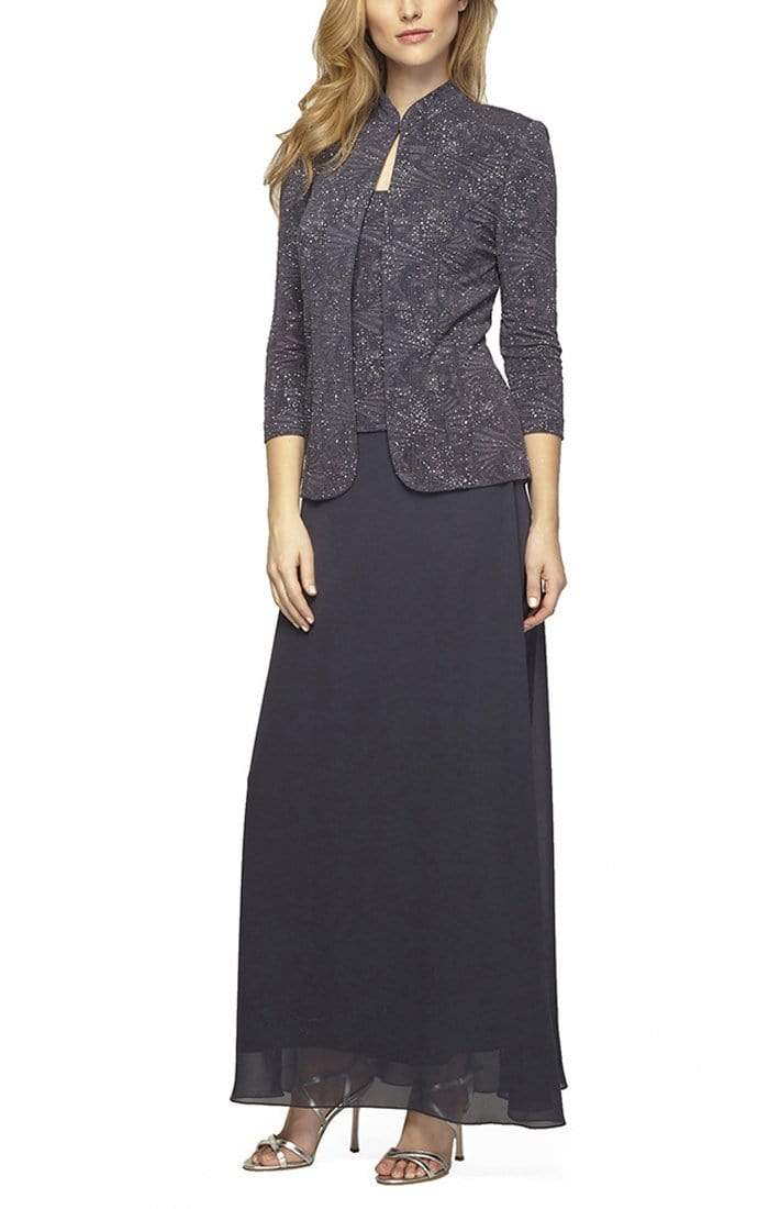 Alex Evenings - 425053 Jacquard Knit Sheath Dress With Jacket
