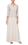 A-line Scoop Neck Fitted Back Zipper Floor Length Natural Waistline Sleeveless Evening Dress/Party Dress
