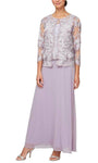 Tall A-line Sleeveless Embroidered Fitted Hidden Back Zipper Floor Length Natural Waistline Jeweled Neck Dress