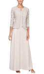 A-line Sleeveless Natural Waistline Floor Length Back Zipper Scoop Neck Evening Dress