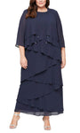 Modest Sheath Flowy Floor Length Sleeveless Natural Waistline Chiffon Scoop Neck Sheath Dress/Evening Dress
