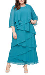 Modest Sleeveless Scoop Neck Natural Waistline Floor Length Flowy Chiffon Sheath Sheath Dress/Evening Dress