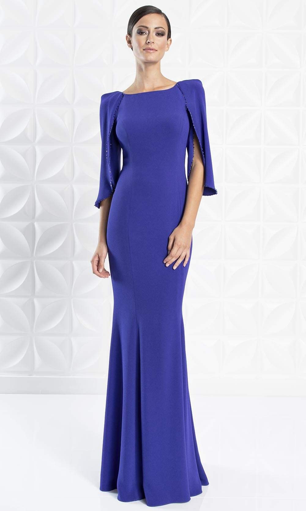 Alexander by Daymor - 1259 Split Caped Sleeve Mermaid Evening Gown
